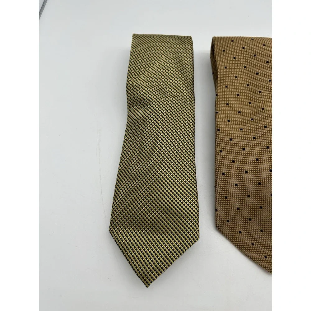 Lot Of 3 Brooks Brothers Silk‎ Ties Blue Gold Geometric Striped Polka Dot USA
